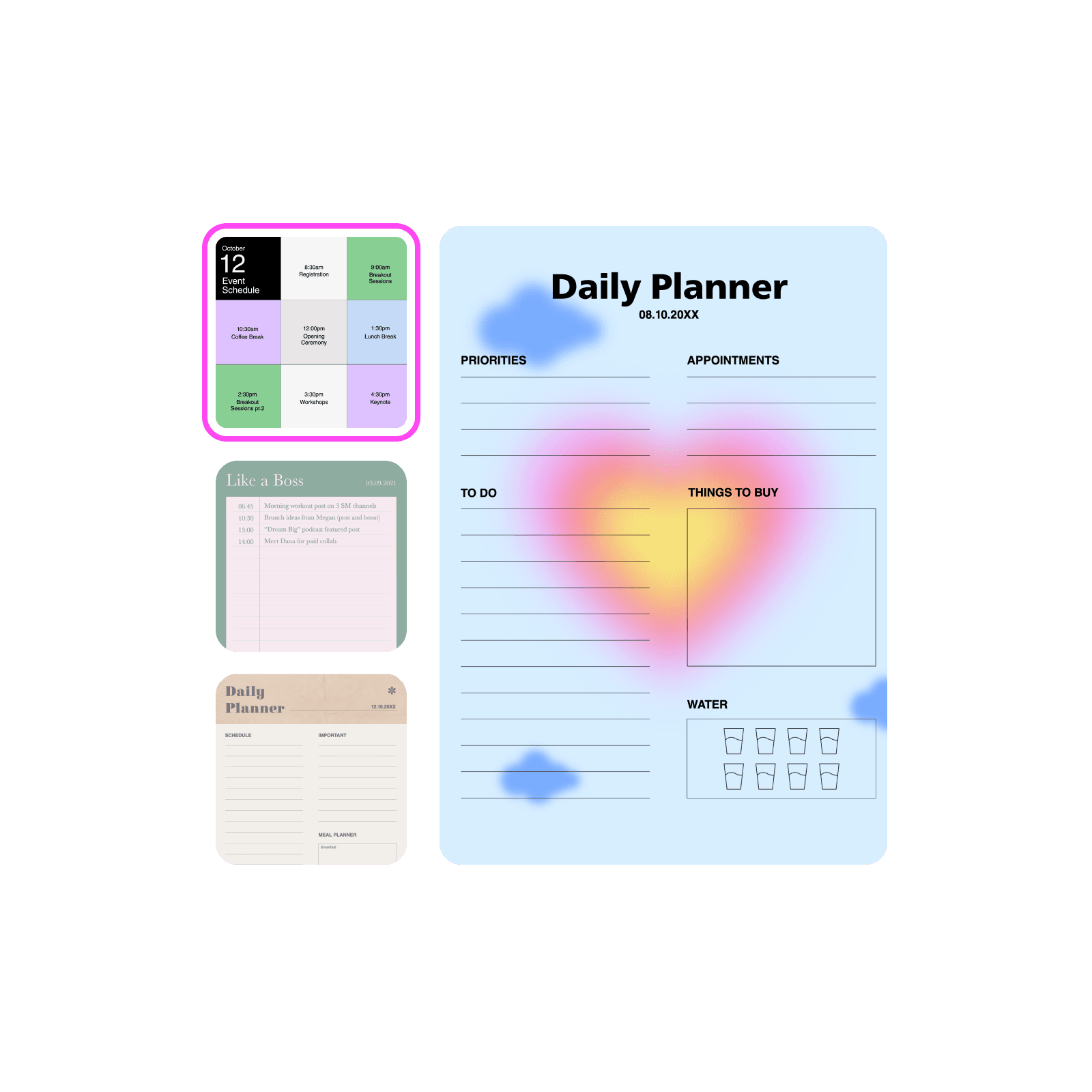 Schedule templates by Picsart