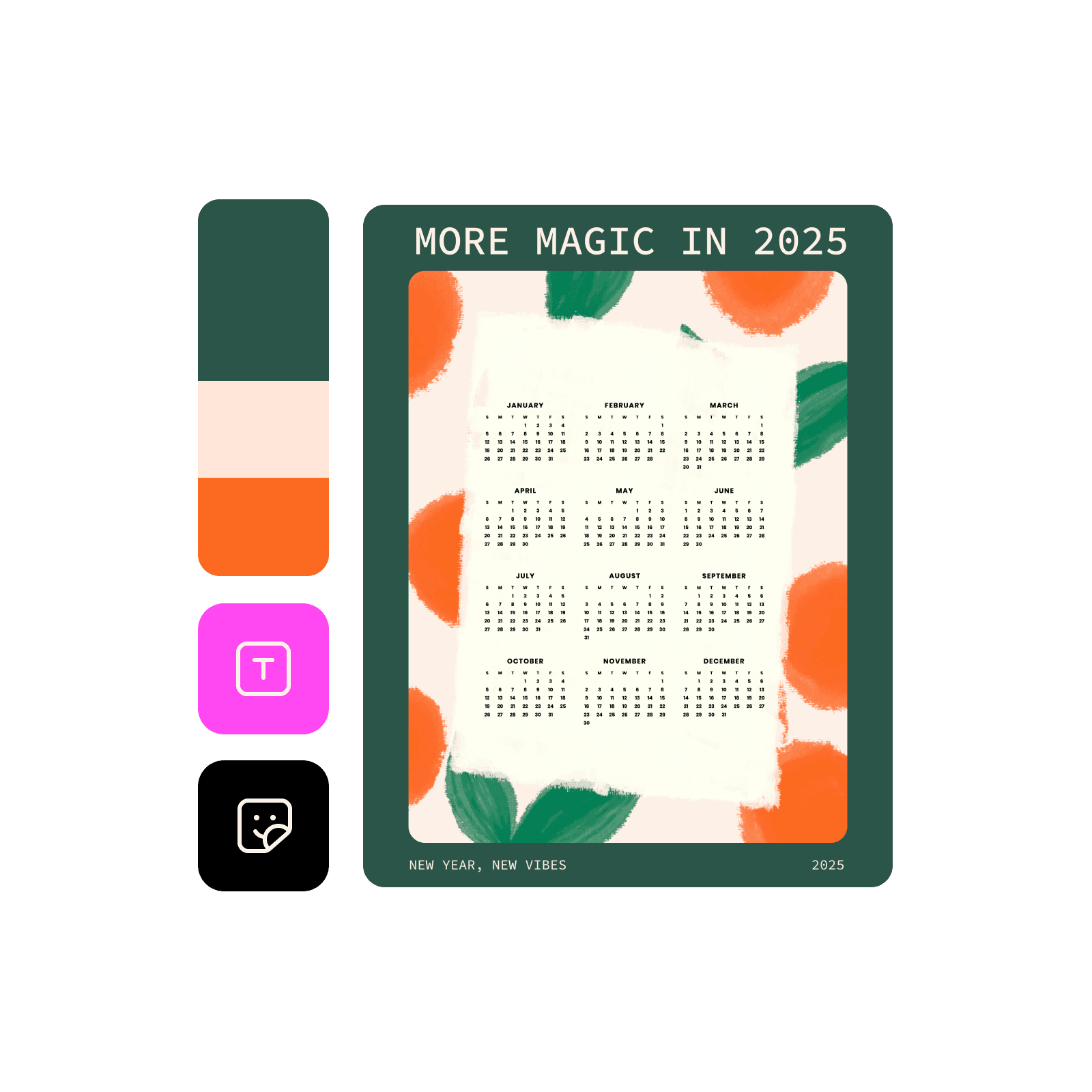 Fully customizable calendar maker