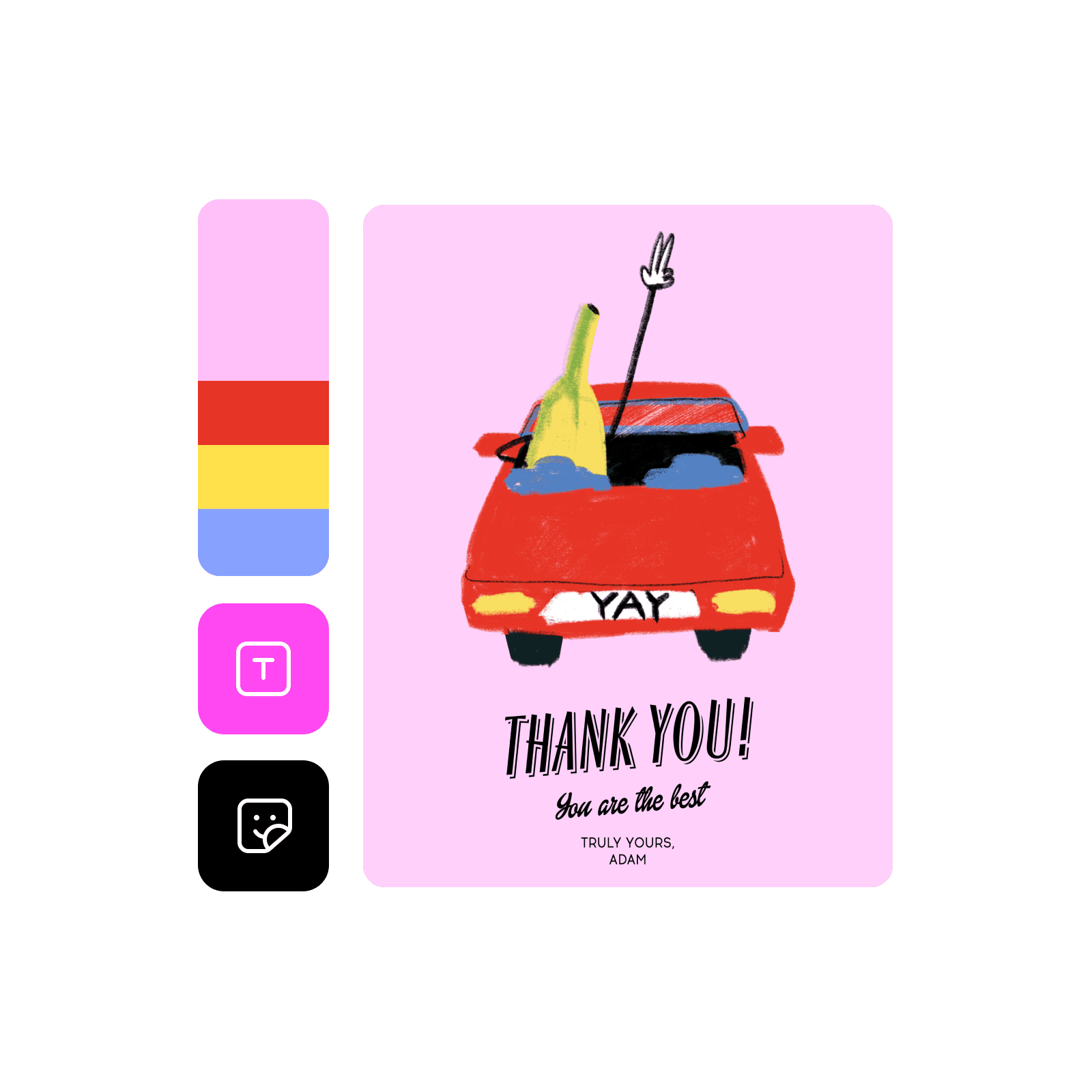 Personalize thank you cards with powerful editing tools.