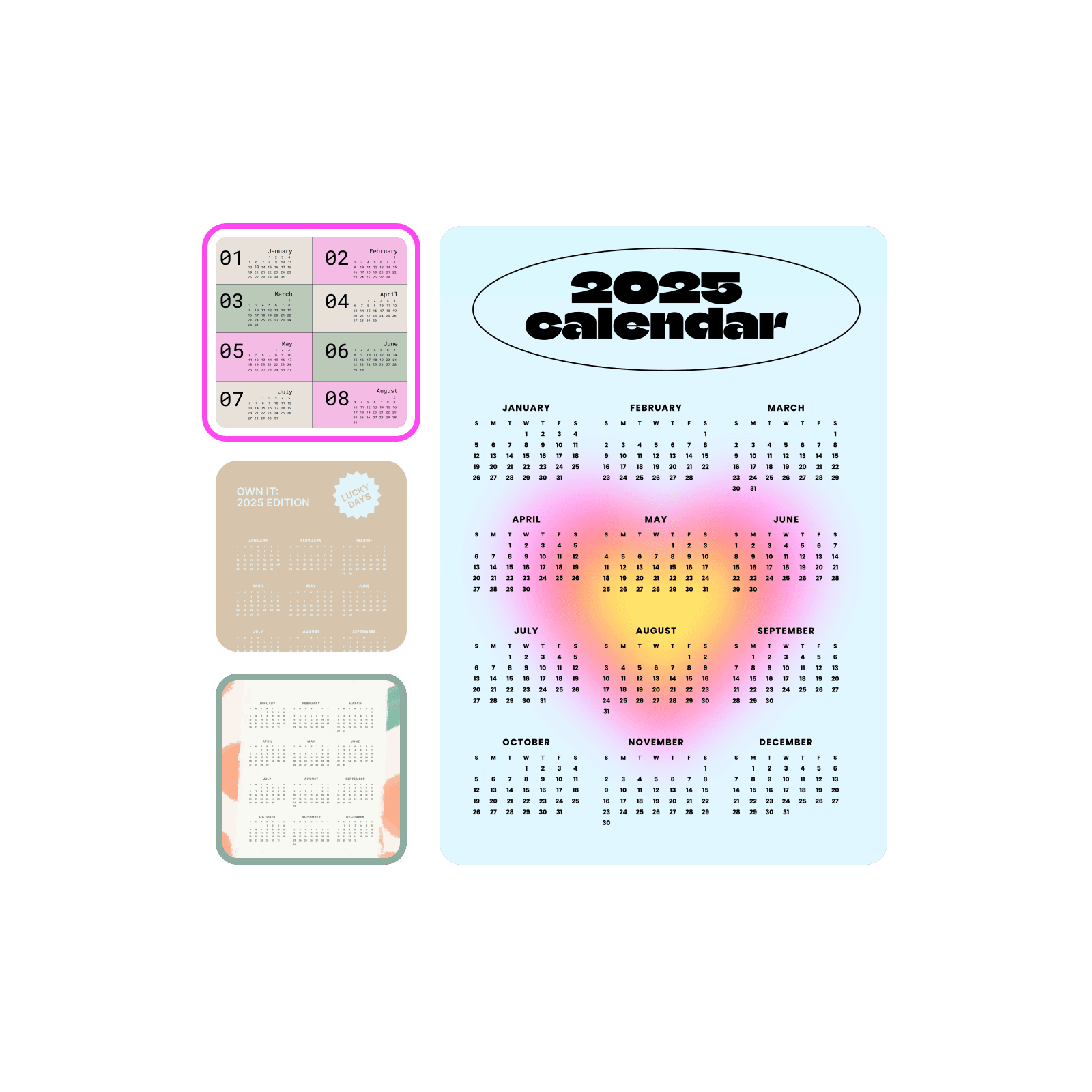 Create stunning calendars quickly with templates