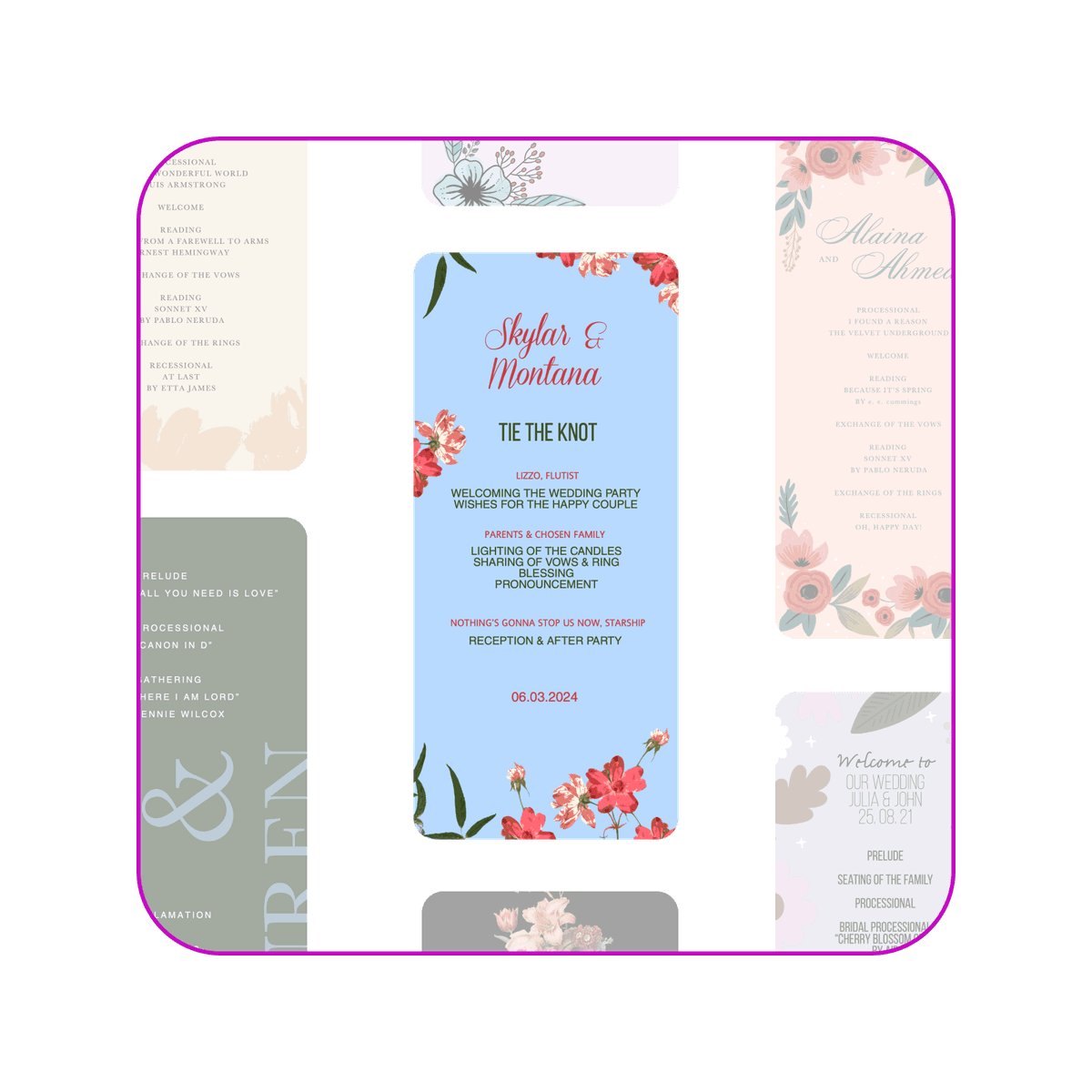 How to make a wedding program