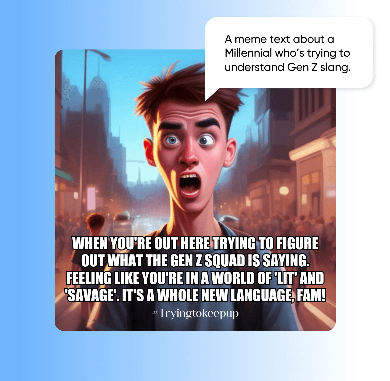customize the final meme text with image