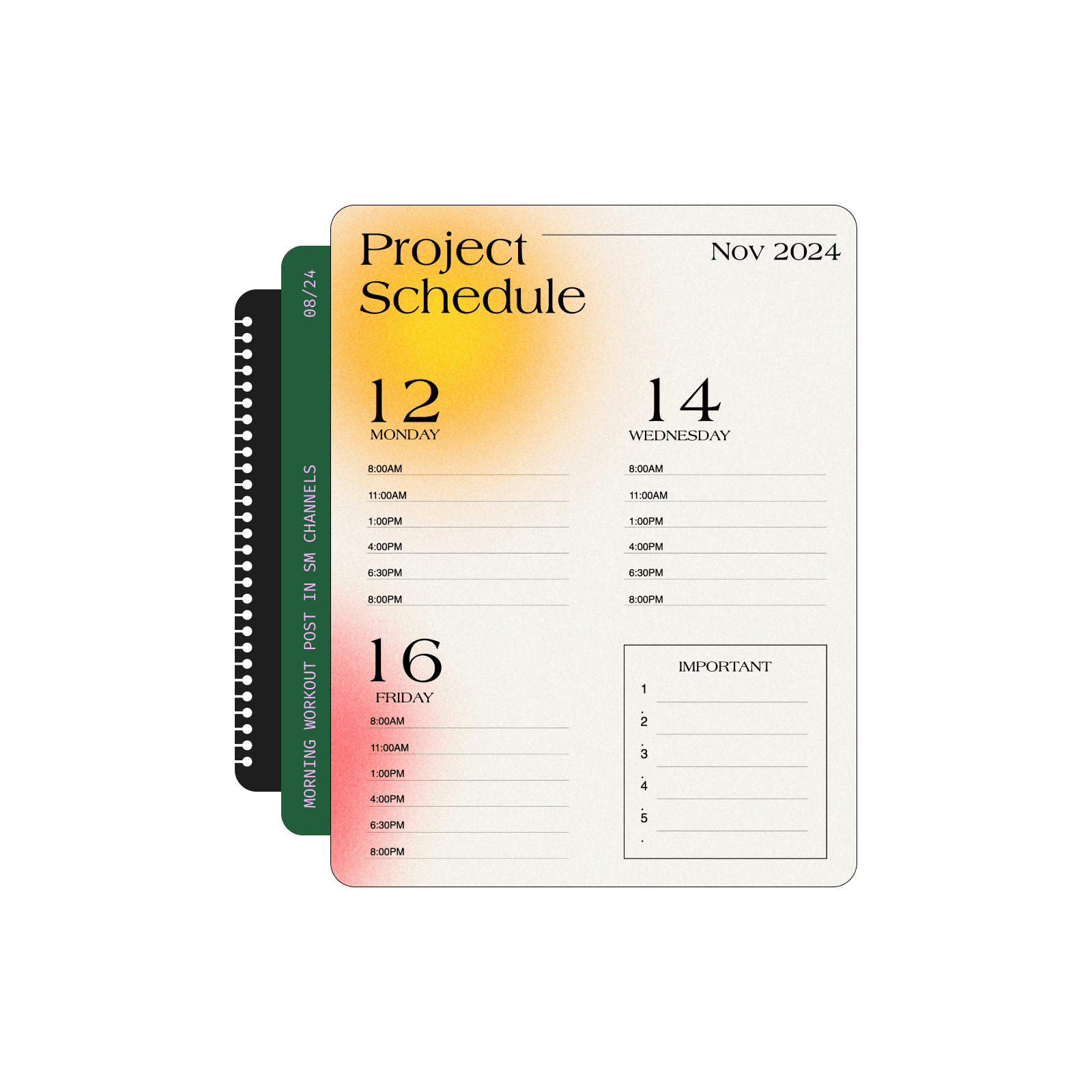 Picsart free schedule maker