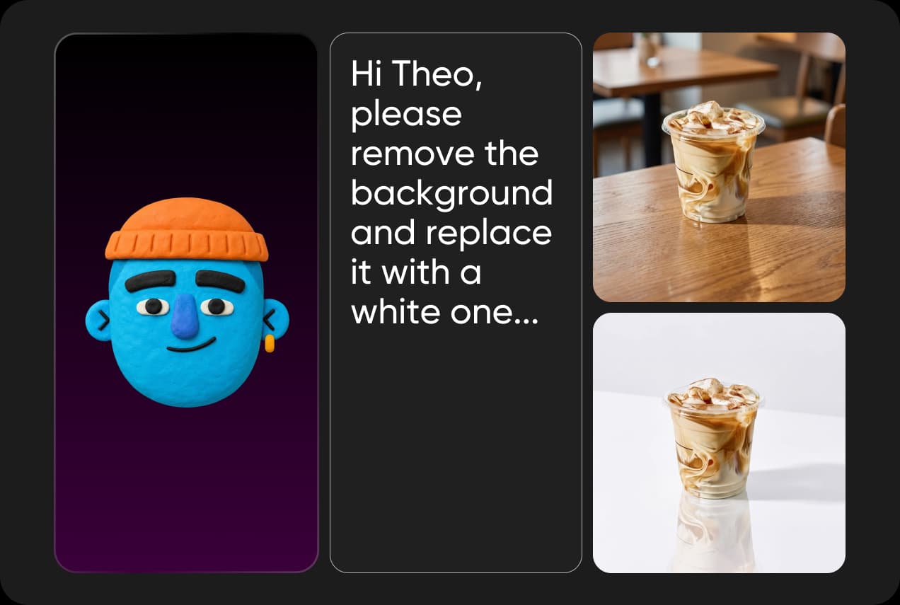 A product background replaced by the Theo agent