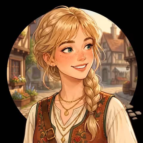 Animated fairy tale scene set in a cozy village, crayon art style, made with Picsart Comic Me