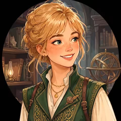 Animated fairy tale scene set in a hidden library, storybook art style, made with Picsart Comic Me