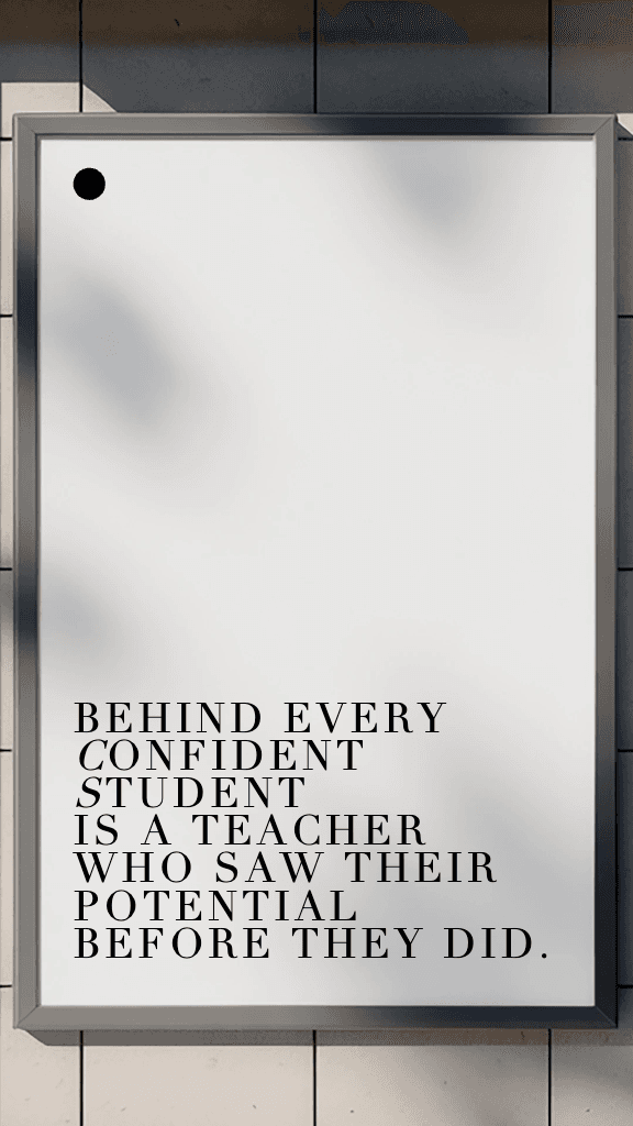 Inspirational Teacher Instagram-Story in White and Black