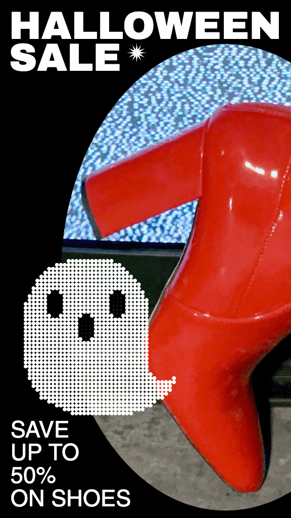 Spooky Red Halloween Shoe Sale Poster