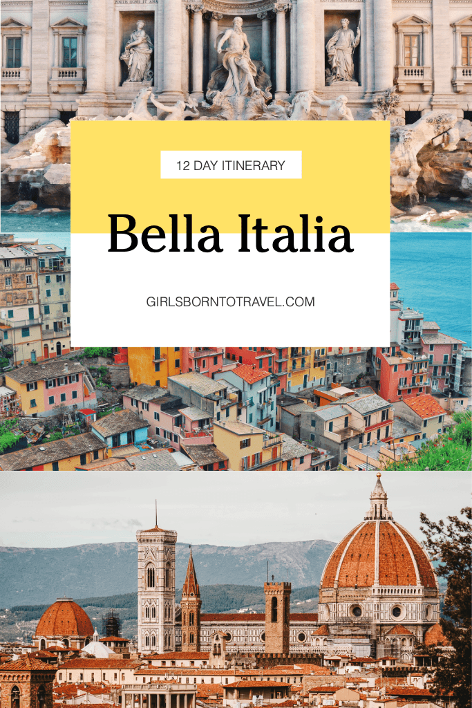 Sunny Yellow Italian Travel Itinerary Poster