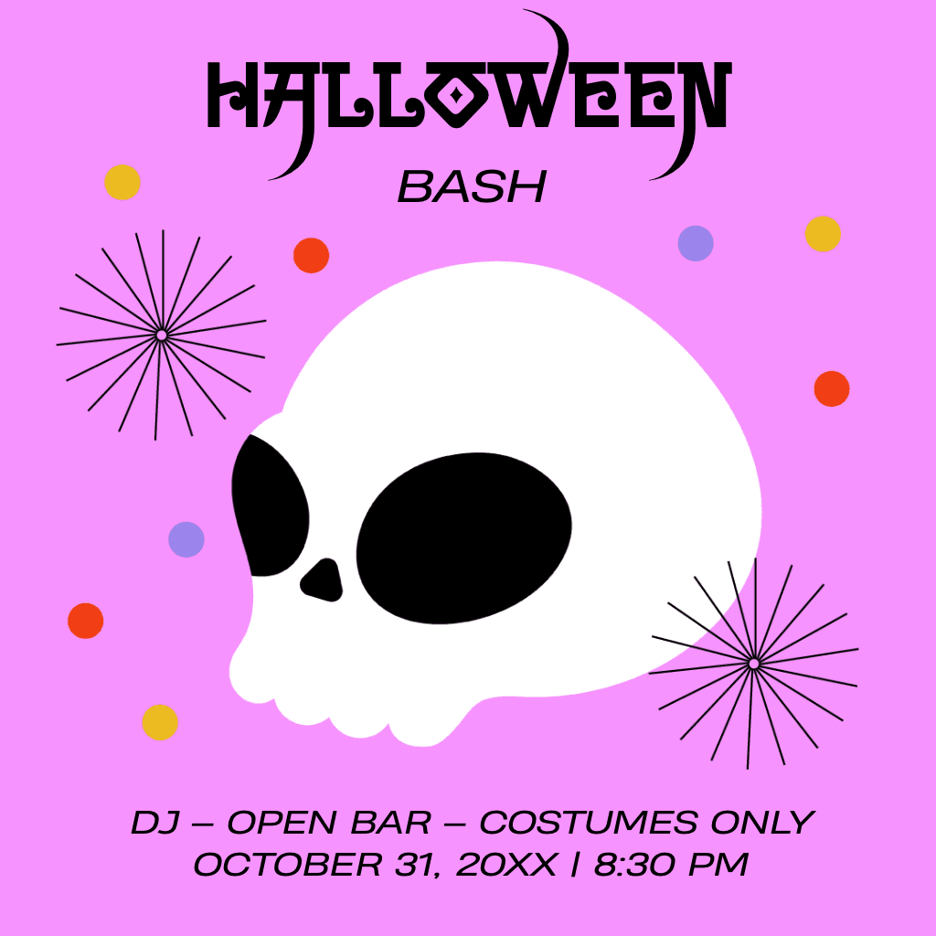 Spooky Purple Halloween Party Poster Design
