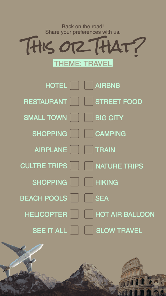 Travel Choices Interactive Social Media Post