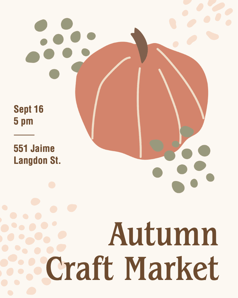 Autumn Craft Market Poster in Warm Earth Tones