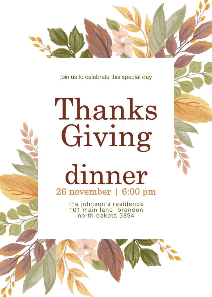 Autumnal Thanksgiving Dinner Greeting Card