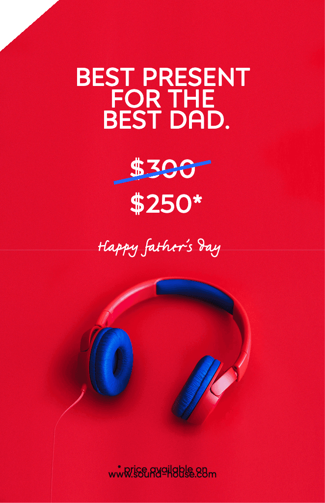 Red and Blue Father's Day Sale Poster