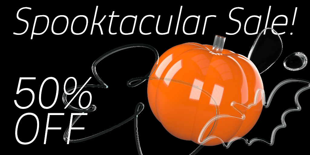Halloween Banner with Orange Pumpkin Sale