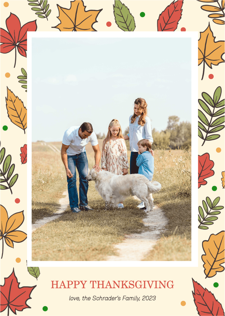 Warm Thanksgiving Family Greeting Postcard