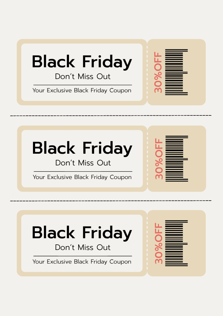 Beige A4 Black Friday Voucher Template