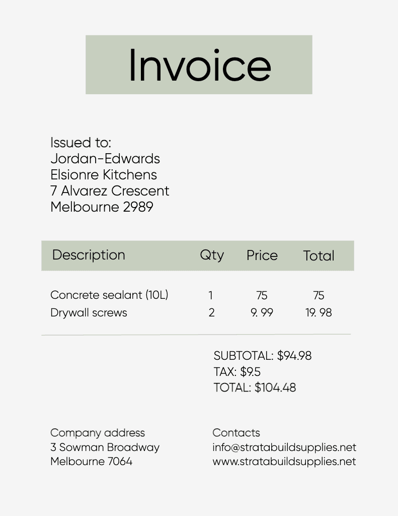 Professional Green Invoice Template for Businesses