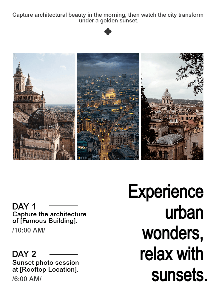 Urban Exploration A4 Poster in Black and White