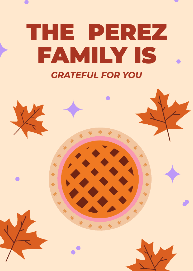 Warm Apricot Thanksgiving Greeting Card Design