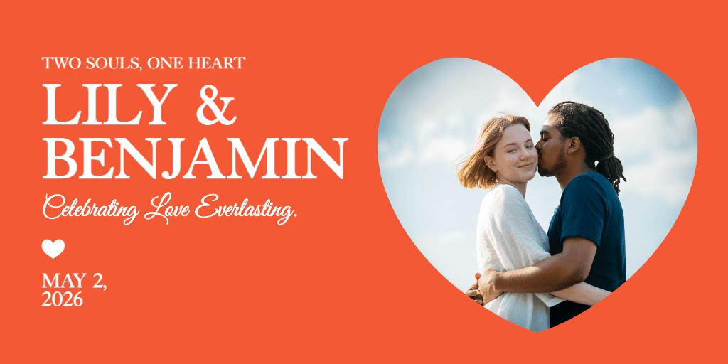 Orange Wedding Banner Celebrating Eternal Love