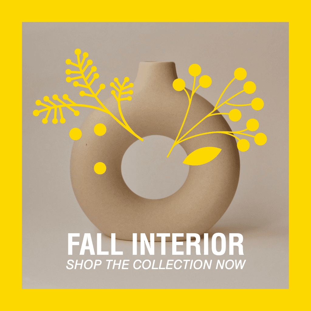 Stylish Autumn Home Decor Ad Template in Yellow