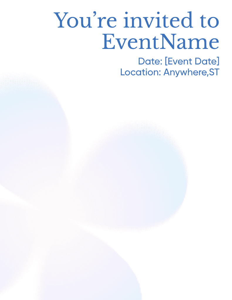 Elegant Blue Light Invitation Letterhead Design