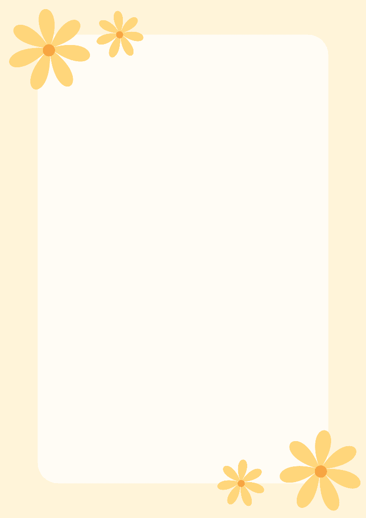Charming Yellow Floral A4 Template Design