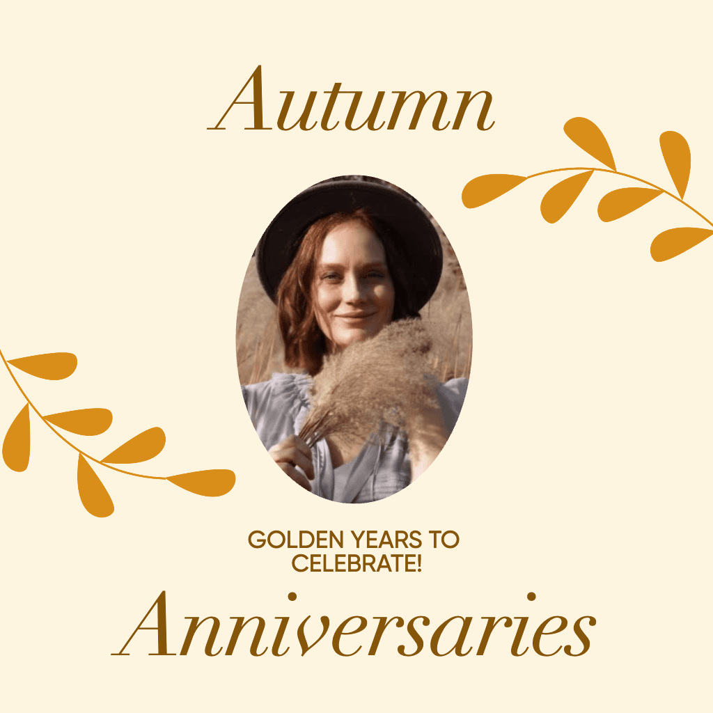 Golden Autumn Instagram Post with Celebration