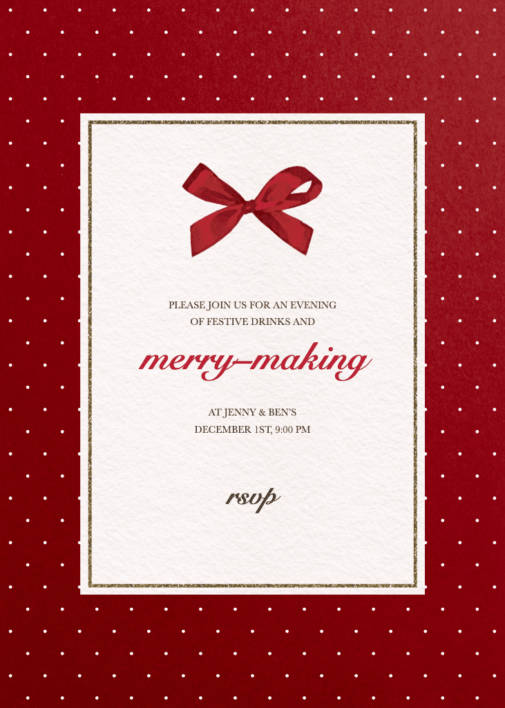 Elegant Red Holiday Party Invitation Poster