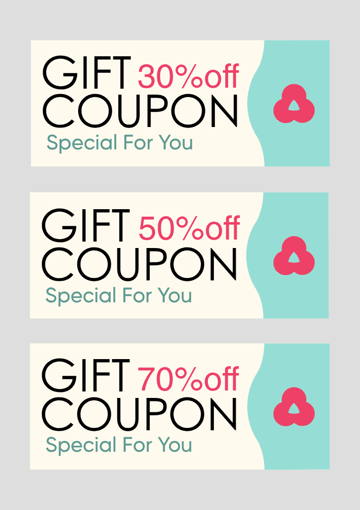 Elegant A4 Gift Coupon Design in Aqua