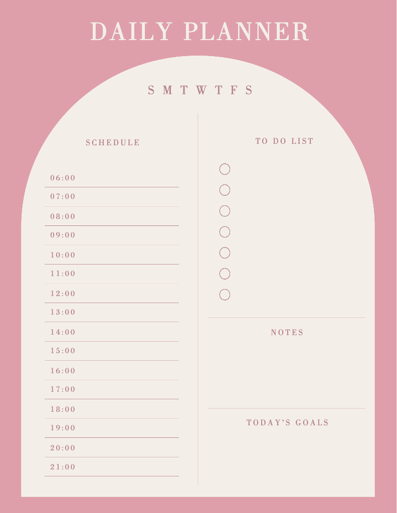 Chic Pink Daily Planner Post Template