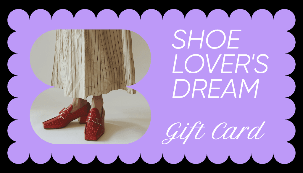 Red Shoe Giveaway Gift Card with Purple Flair