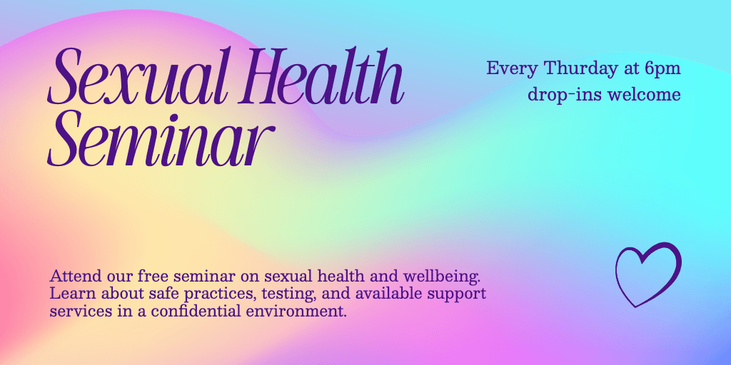 Vibrant Purple Seminar Banner for Sexual Health Education