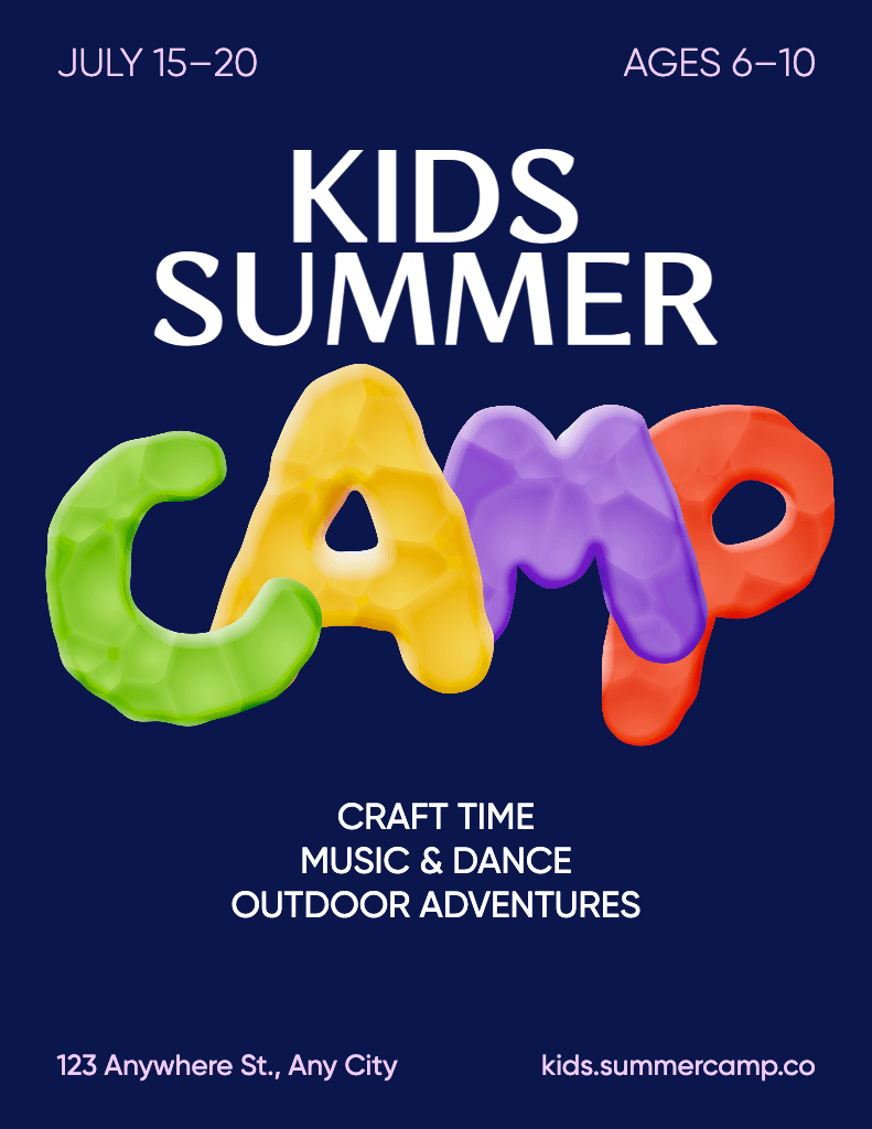 Vibrant Kids Summer Camp Flyer Design