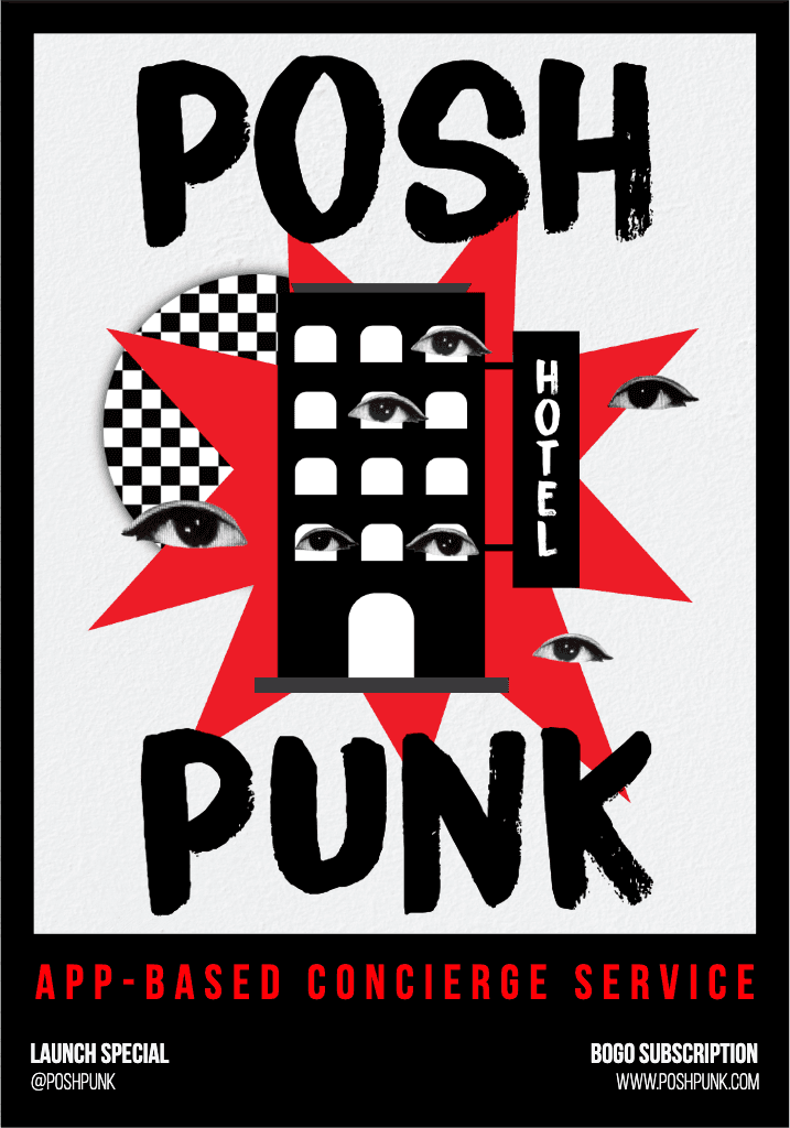Stylish Red and Black Hotel Ad Poster
