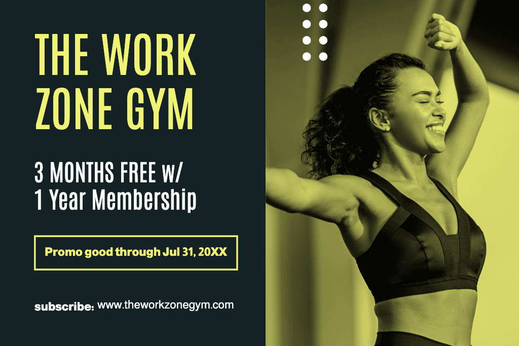 Energizing Gym Membership Yellow and Black Ad
