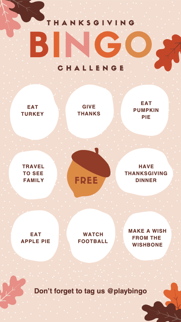 Autumn Orange Thanksgiving Bingo Poster