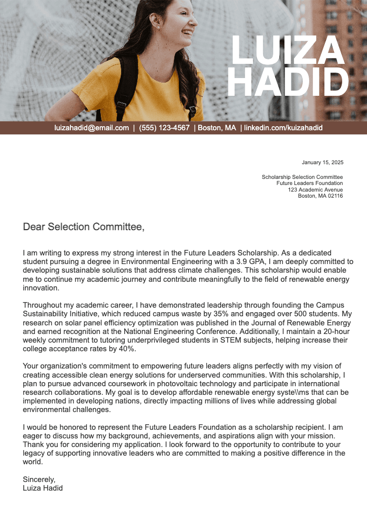 Dynamic Cover Letter Template With Yellow Accent