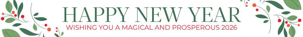 Joyful Green Website Banner for New Year
