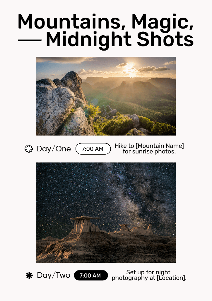 Stunning A4 Poster of Scenic Photography Adventures