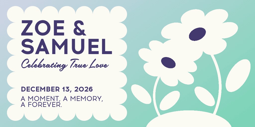 Romantic Celebration Banner with Blue Green Theme