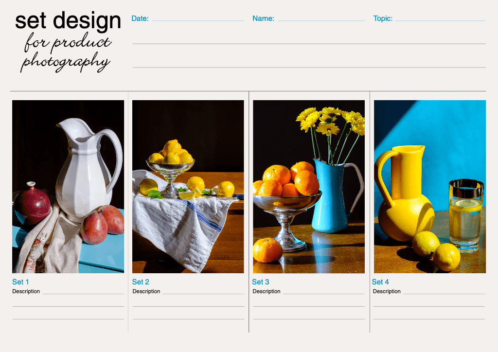 Elegant Blue and White Product Photography Poster