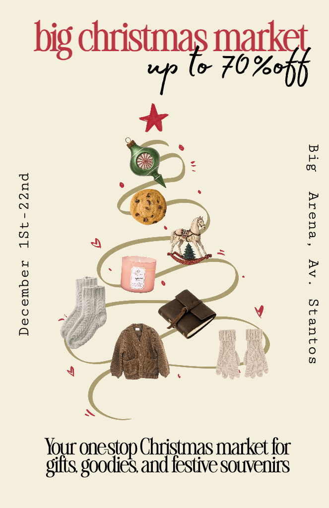 Charming Christmas Market Poster with Discounts