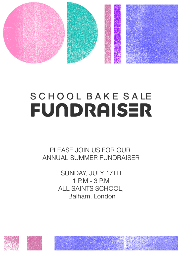 Colorful School Bake Sale Poster Template