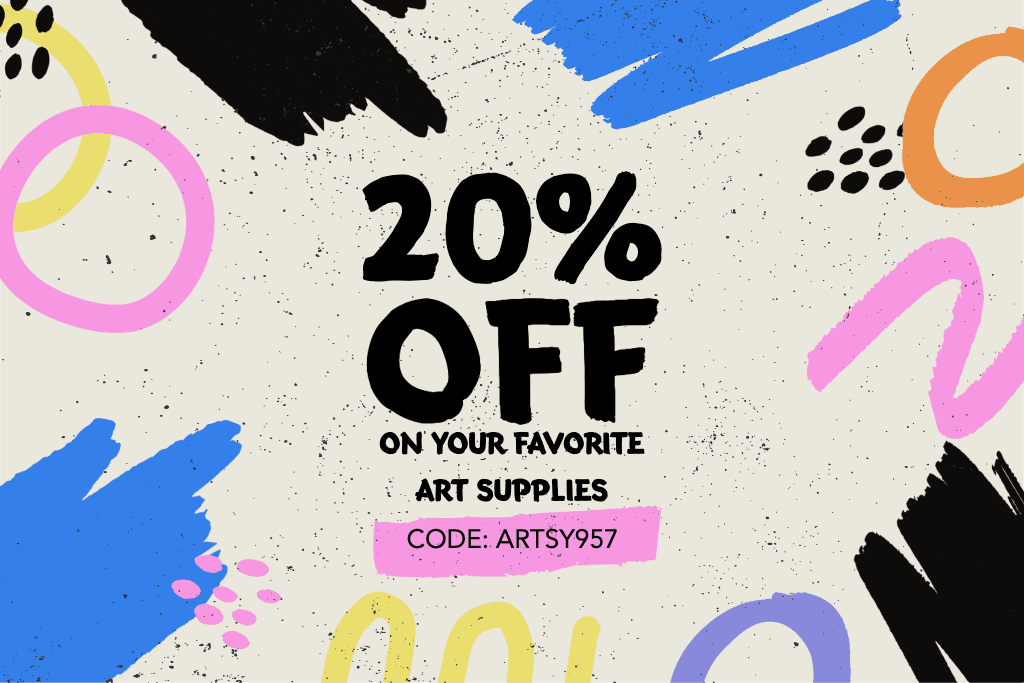 Colorful Arts Supplies Discount Poster Design