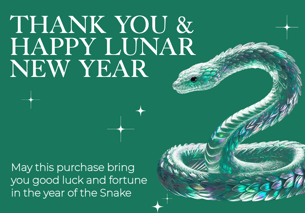 Green Lunar New Year Greeting Card
