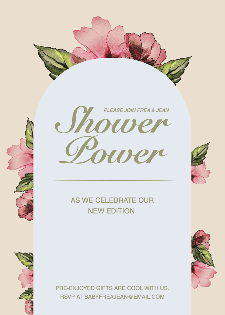 Chic Peach Blossom Baby Shower Invitation Post