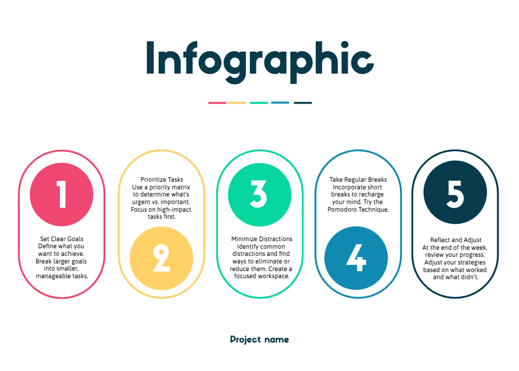 Colorful Productivity Steps Infographic Template