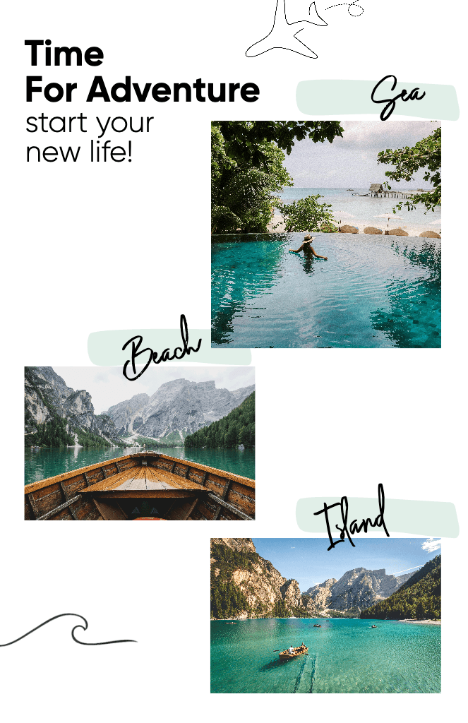 Adventure Awaits Vibrant Blue Travel Poster